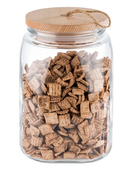 APS Vorratsglas -WOODY- /// 14 X 14 Cm, H: 21,5 Cm /// Glas, Kiefernholz, Silikon /// 2,5 Liter /// 82257 – Bild 2