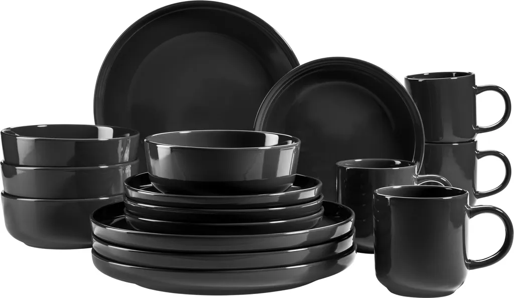 Mäser 931961 Kombiservice Alenia Für 4 Personen, Steinzeug, Schwarz (1 Set, 16-teilig) 1 Mäser 931961 Kombiservice Alenia Für 4 Personen, Steinzeug, Schwarz (1 Set, 16-teilig)