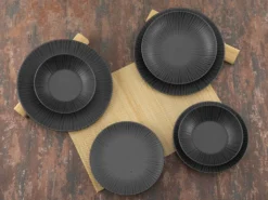CreaTable 23211 Tafelservice Elements Collection Vesuvio Black Für 4 Personen, Steinzeug, Schwarz/grau (1 Set, 12-teilig) 31 CreaTable 23211 Tafelservice Elements Collection Vesuvio Black Für 4 Personen, Steinzeug, Schwarz/grau (1 Set, 12-teilig) -Qualitätsladen Für Geschirr 5bfb59095ebe68d37c8a813a8bb802c4