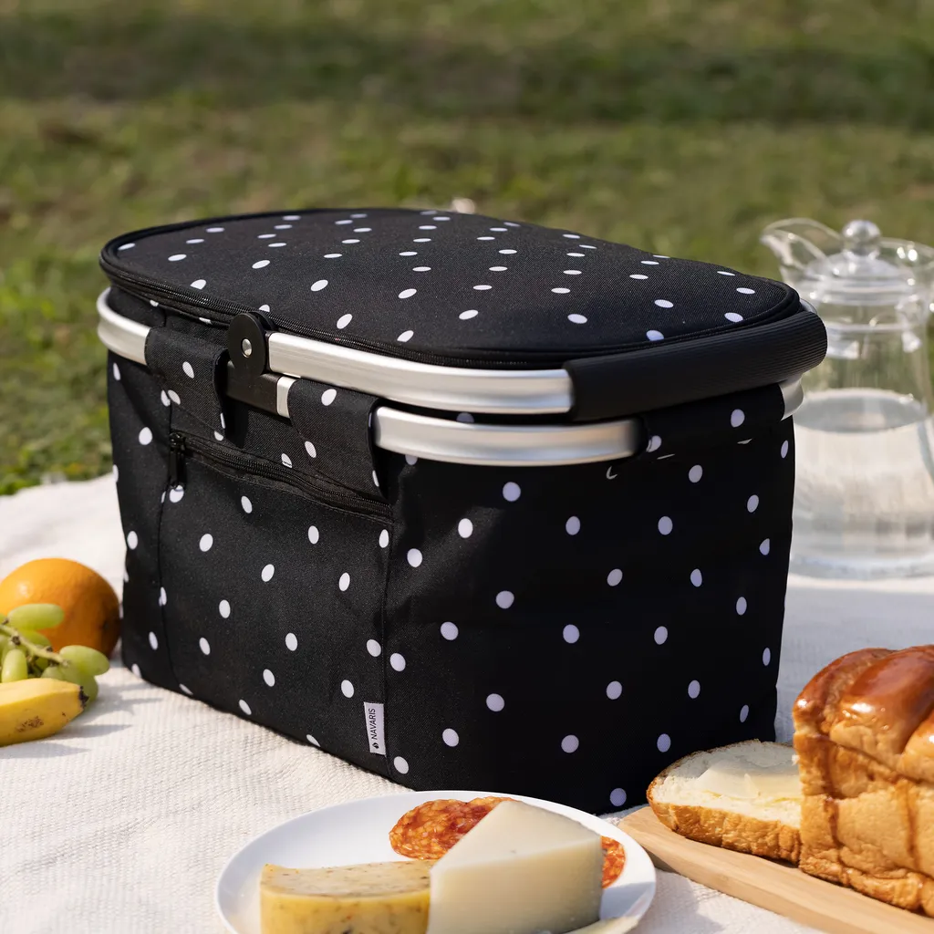 Navaris Thermo Einkaufskorb Kühltasche Faltbar - 27L Kühlkorb Picknickkorb Isolier Korb - 43x26cm Einkaufstasche Coolerbag Auslaufsicher In Schwarz 2 Navaris Thermo Einkaufskorb Kühltasche Faltbar - 27L Kühlkorb Picknickkorb Isolier Korb - 43x26cm Einkaufstasche Coolerbag Auslaufsicher In Schwarz – Bild 2