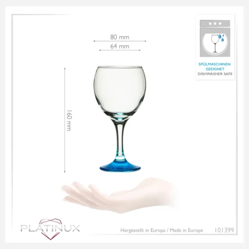 Trinkgläser Bunt Aus Glas Weingläser Mit Buntem Stiel 220ml Set 6-Teilig Getränkeglas Wasserglas Weißweingläser – Bild 4