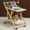 SoBuy® Servierwagen,Beistellwagen,Küchenwagen,zusammenklappbar,FKW52-WN