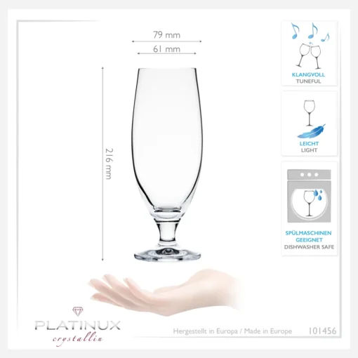 Bierkelche 500ml (max. 580ml) Set 6-Teilig Bierglas Weizengläser Aus Crystalline Glas – Bild 3