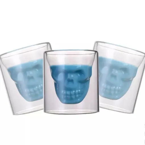 10 Stk Skull-in-glass Schnapsgläser Shot Glas Totenkopf Schädel 25ml Partyglas – Bild 5