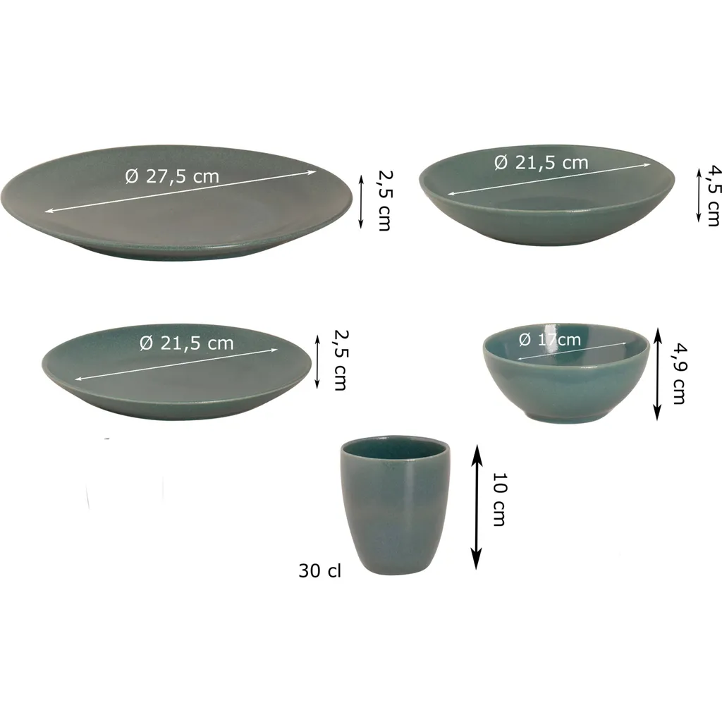 Mammoet Spirit Geschirrset 6 Personen, Steingut, Bestehend Aus Tiefen Und Flachen Tellern, Schalen Sowie Bechern– Je 6 Stück, Meer Grün, Seidenglanz, Handwerkliche Optik, Spülmaschinenfest 1 Mammoet Spirit Geschirrset 6 Personen, Steingut, Bestehend Aus Tiefen Und Flachen Tellern, Schalen Sowie Bechern– Je 6 Stück, Meer Grün, Seidenglanz, Handwerkliche Optik, Spülmaschinenfest