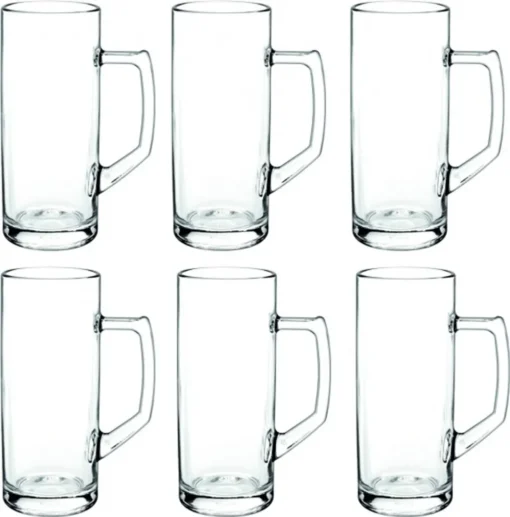 Borgonovo 12002620 Reno Bierseidel, Bierkrug, Bierglas, 645ml, Mit Füllstrich Bei 0,5l, Glas, Transparent, 6 Stück – Bild 4
