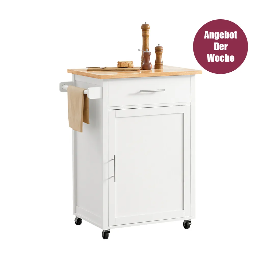 SoBuy FKW102-WN Küchenwagen Mit Arbeitsplatte Servierwagen Beistellwagen Rollwagen Getränkewagen Fürs Büro BHT Ca.: 68x90x46cm 1 SoBuy FKW102-WN Küchenwagen Mit Arbeitsplatte Servierwagen Beistellwagen Rollwagen Getränkewagen Fürs Büro BHT Ca.: 68x90x46cm