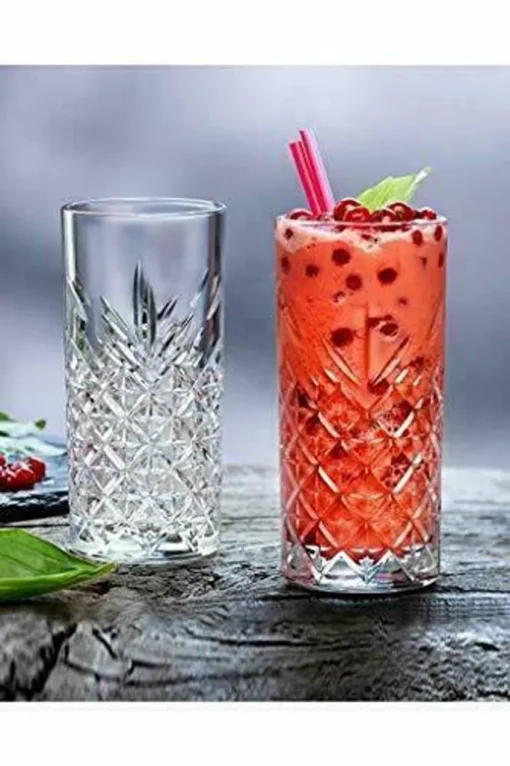 Pasabahce Timeless 52820 Longdrink Glas Wassergläser Kristall Design 4´er Set Transparent 295 Ml – Bild 3