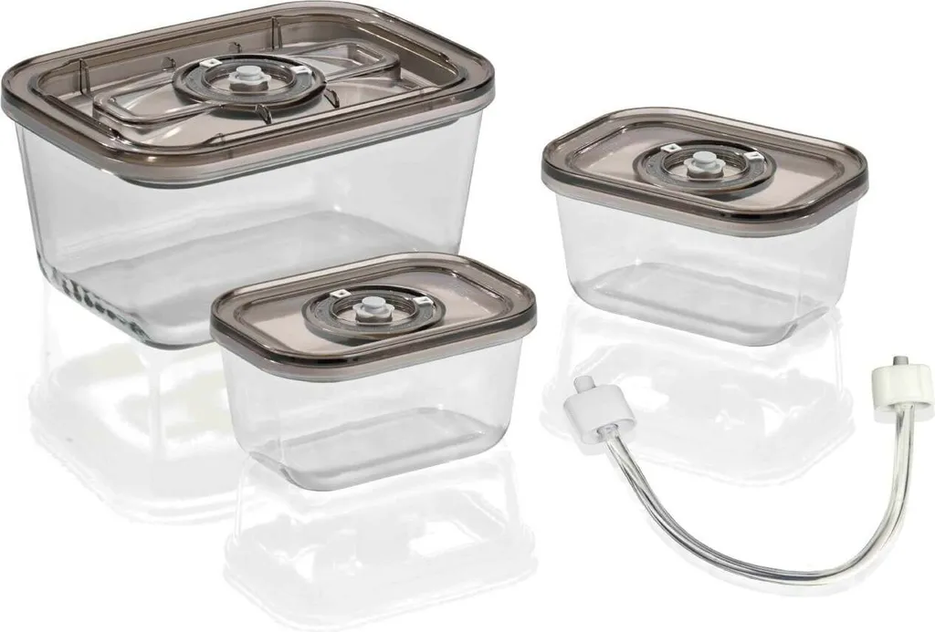 Caso Vakuum-Frischebehälter 3er Set - Für Platzsparende Aufbewahrung (1er Pack) 3 Caso Vakuum-Frischebehälter 3er Set - Für Platzsparende Aufbewahrung (1er Pack) – Bild 3