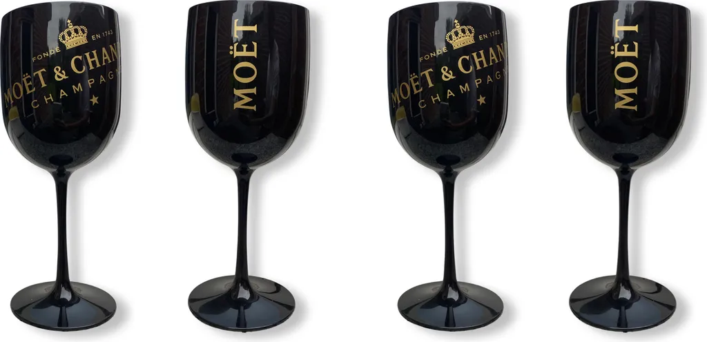 Moët & Chandon 4x Champagnergläser Champagner Gläser Set In Schwarz 1 Moët & Chandon 4x Champagnergläser Champagner Gläser Set In Schwarz