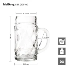 6er Set Maßkrug 0,5L Geeicht Halber Liter Bierkrug Bierglas Perfekt Geeignet Für Gastronomie 14 6er Set Maßkrug 0,5L Geeicht Halber Liter Bierkrug Bierglas Perfekt Geeignet Für Gastronomie -Qualitätsladen Für Geschirr 656b9e62ac970aed2bf133a36f917104
