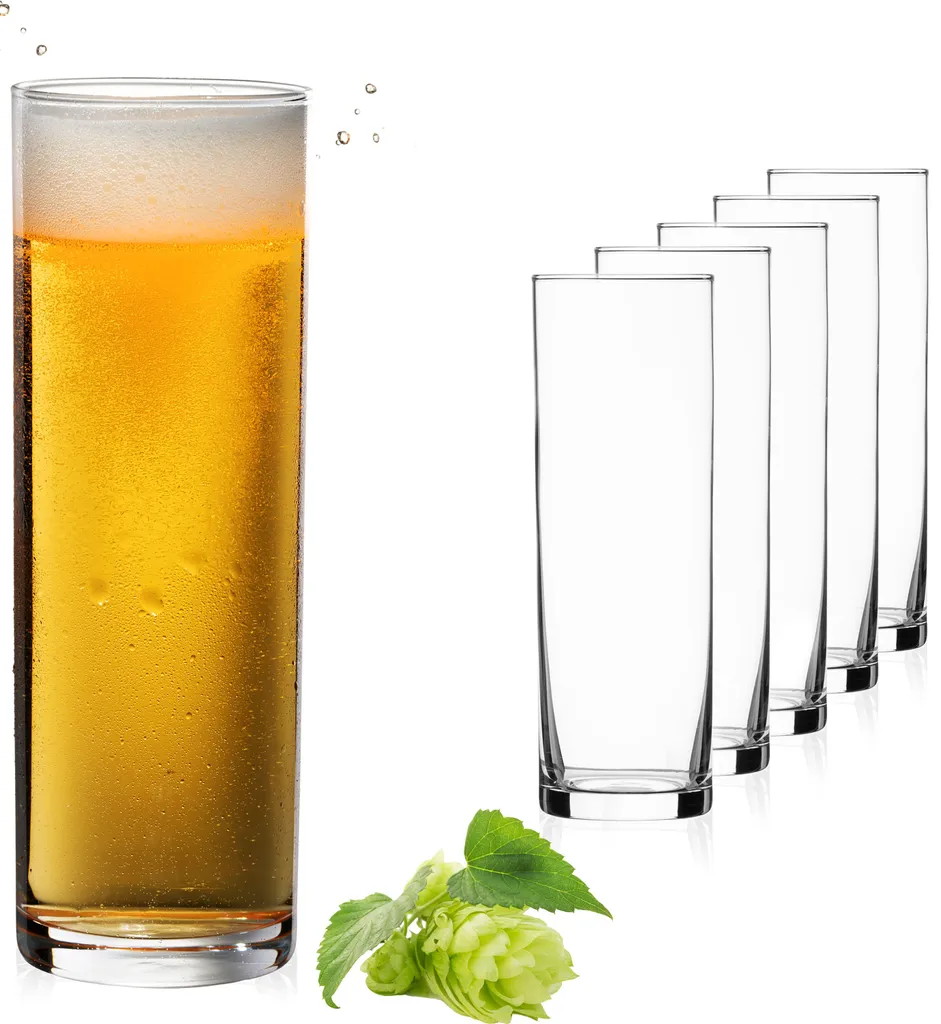 Hohe Biergläser 200ml (max. 240ml) Set 6-Teilig Bierstangen Aus Glas Kölschglas 1 Hohe Biergläser 200ml (max. 240ml) Set 6-Teilig Bierstangen Aus Glas Kölschglas