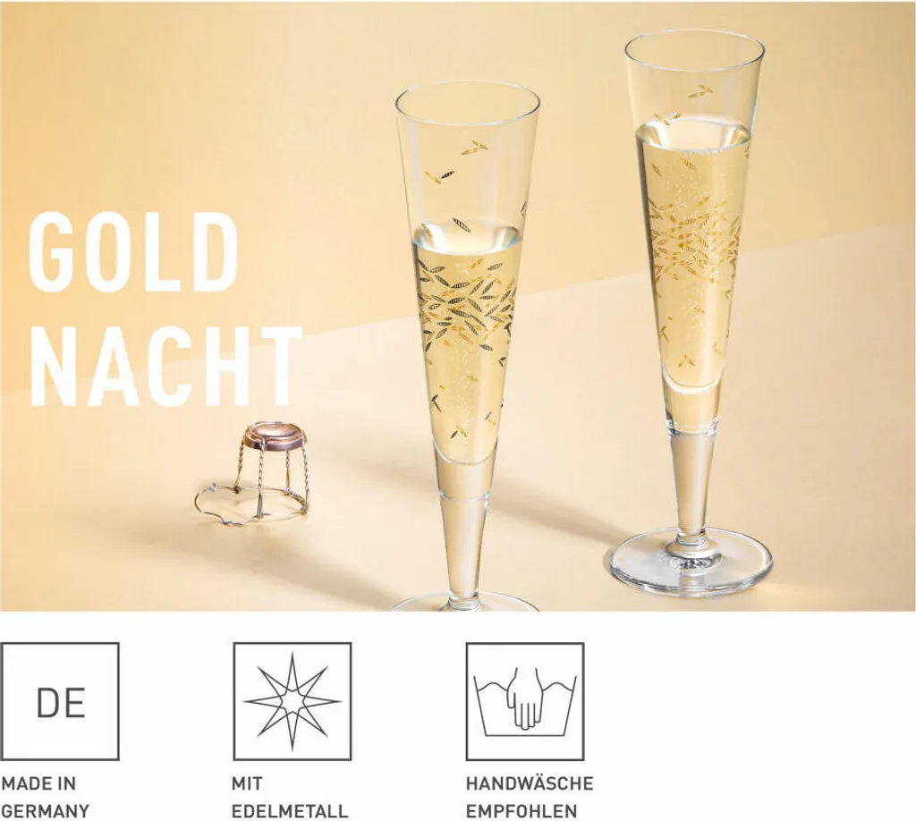 Goldnacht Champagnerglas-Set H22 Von Ritzenhoff Design Team 16 Goldnacht Champagnerglas-Set H22 Von Ritzenhoff Design Team – Bild 16