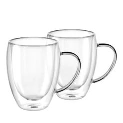GRÄWE Doppelwandige Latte Macchiato-Thermogläser Mit Henkel, 350 Ml, 2er Set