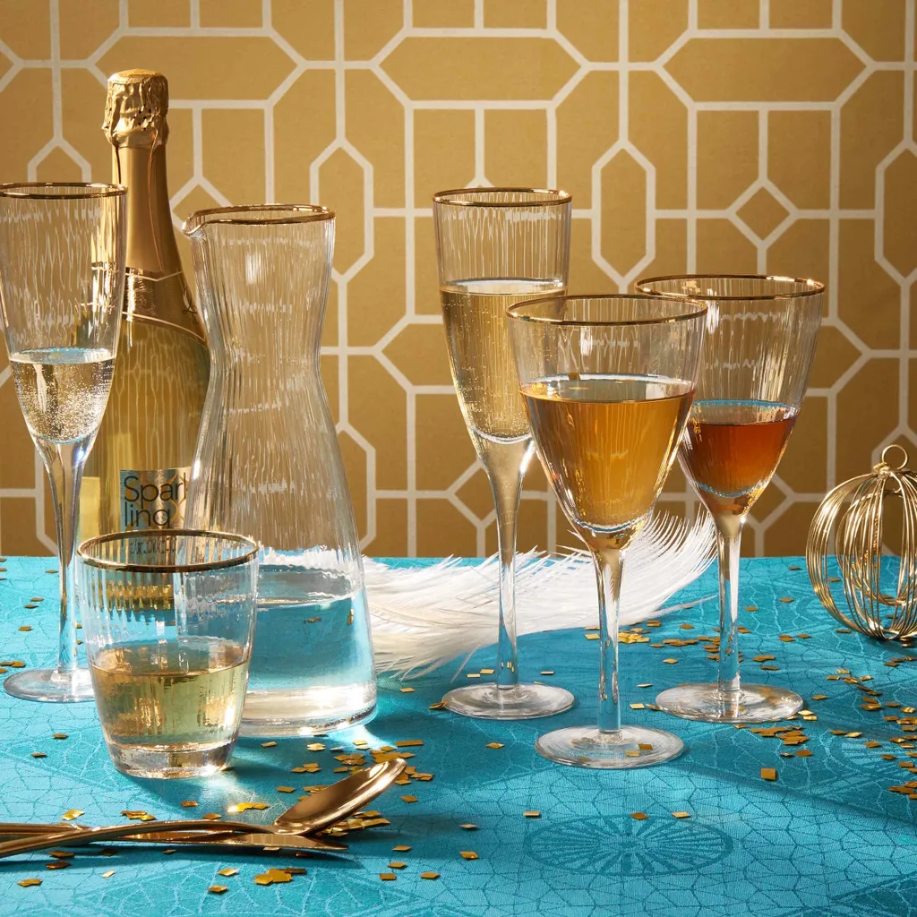 BUTLERS GOLDEN TWENTIES 4x Weingläser Mit Goldrand Und Rillen 280ml 7 BUTLERS GOLDEN TWENTIES 4x Weingläser Mit Goldrand Und Rillen 280ml – Bild 7