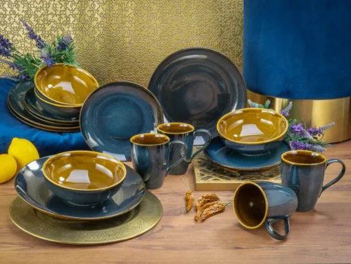 CreaTable 22861 Kombiservice Mallorca Für 4 Personen, Steinzeug, Mehrfarbig (1 Set, 16-teilig) – Bild 5