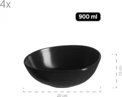Mäser 931730 Kombiservice Glendale Für 4 Personen, Steinzeug, Schwarz (1 Set, 16-teilig) 12 Mäser 931730 Kombiservice Glendale Für 4 Personen, Steinzeug, Schwarz (1 Set, 16-teilig) -Qualitätsladen Für Geschirr 68130a6cb85e96b7fee05852c12e7033