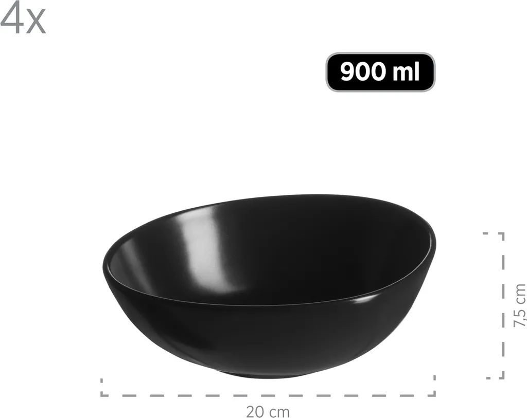 Mäser 931730 Kombiservice Glendale Für 4 Personen, Steinzeug, Schwarz (1 Set, 16-teilig) 5 Mäser 931730 Kombiservice Glendale Für 4 Personen, Steinzeug, Schwarz (1 Set, 16-teilig) – Bild 5