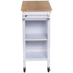 HOMCOM Servierwagen Küchenwagen Rollwagen Küchentrolley Mit Schrank Schublade Holz Weiß 88,5 X 40 X 86 Cm -Qualitätsladen Für Geschirr 68bd29ed538b245f15a9d2c3dd2a5f99