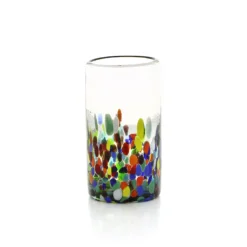 Mundgeblasenes Trinkglas Aus Mexiko Hoch 300ml Konfetti, Recyclingglas, Longdrink Glas