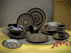 CreaTable 23588 Tafelservice Mandala Für 4 Personen, Steinzeug, Schwarz/gold (1 Set, 12-teilig) 11 CreaTable 23588 Tafelservice Mandala Für 4 Personen, Steinzeug, Schwarz/gold (1 Set, 12-teilig) -Qualitätsladen Für Geschirr 69c36034c9c0b513a8ca06252a690366