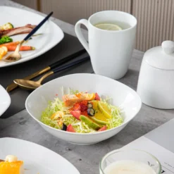 MALACASA, Serie Elisa, 100-teilig Tafelservice, Porzellan Kombiservice Mit Speiseteller, Suppenteller, Eierbecher, Kaffeetassen, Müslischalen, Dessertteller Für 12 Personen Grauweiß -Qualitätsladen Für Geschirr 6ad4b849bb96267498cd9eb648dd262a