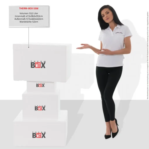Styroporbox 53W | Wand: 5,0cm | Volumen: 53,2L | Innenmaß:47x38x29cm | Weiß Isolierbox Thermobox Kühlbox Warmhaltebox – Bild 4