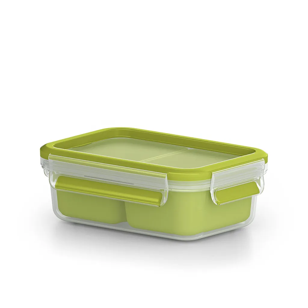 Emsa Snackbox CLIP & GO 0,55 Liter Transparent / Grün 2 Emsa Snackbox CLIP & GO 0,55 Liter Transparent / Grün – Bild 2