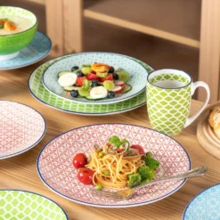 Vancasso Macaron Porzellan Kombiservice, 16 Teilig Geschirrset, Mit Je 4 Speiseteller, Dessertteller, Müslischalen Und Kaffeebecher Für 4 Personen 11 Vancasso Macaron Porzellan Kombiservice, 16 Teilig Geschirrset, Mit Je 4 Speiseteller, Dessertteller, Müslischalen Und Kaffeebecher Für 4 Personen -Qualitätsladen Für Geschirr 6bc4c361f1f3b6c34e58bf77ea264851