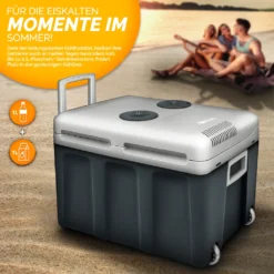 Tillvex Kühlbox Elektrisch 40L Grau Mit Rollen | Mini-Kühlschrank 230 V Und 12 V Für KFZ Auto Camping | Kühlt & Wärmt | ECO-Modus -Qualitätsladen Für Geschirr 6bea56d73dc6175b50b752a9c07eb812