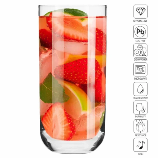 KROSNO Longdrinkgläser Wassergläser Trinkgläser | Set Von 6 | 360 ML | Glamour Kollektion | Perfekt Für Zuhause, Restaurants Und Partys | Spülmaschinenfest – Bild 6