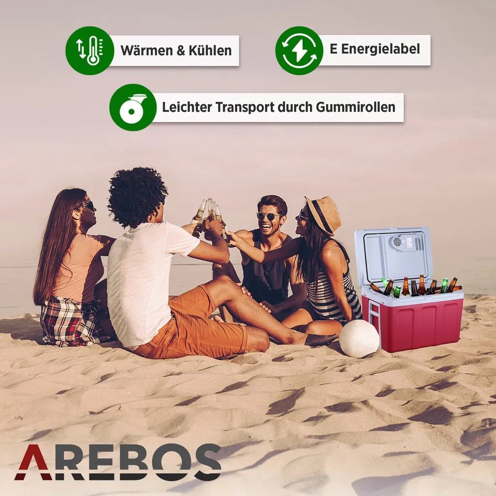 AREBOS Elektrische Kühlbox 40 Liter, Zum Kühlen Und Warmhalten, Mobil Kühlschrank Mit ECO Modus, 12/230 V Für Auto Und Steckdose 4 AREBOS Elektrische Kühlbox 40 Liter, Zum Kühlen Und Warmhalten, Mobil Kühlschrank Mit ECO Modus, 12/230 V Für Auto Und Steckdose – Bild 4