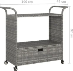 VidaXL Barwagen Mit Schublade Grau 100x45x97 Cm Poly Rattan 13 VidaXL Barwagen Mit Schublade Grau 100x45x97 Cm Poly Rattan -Qualitätsladen Für Geschirr 6dc33a5de2c94ff7c499f324c579435e
