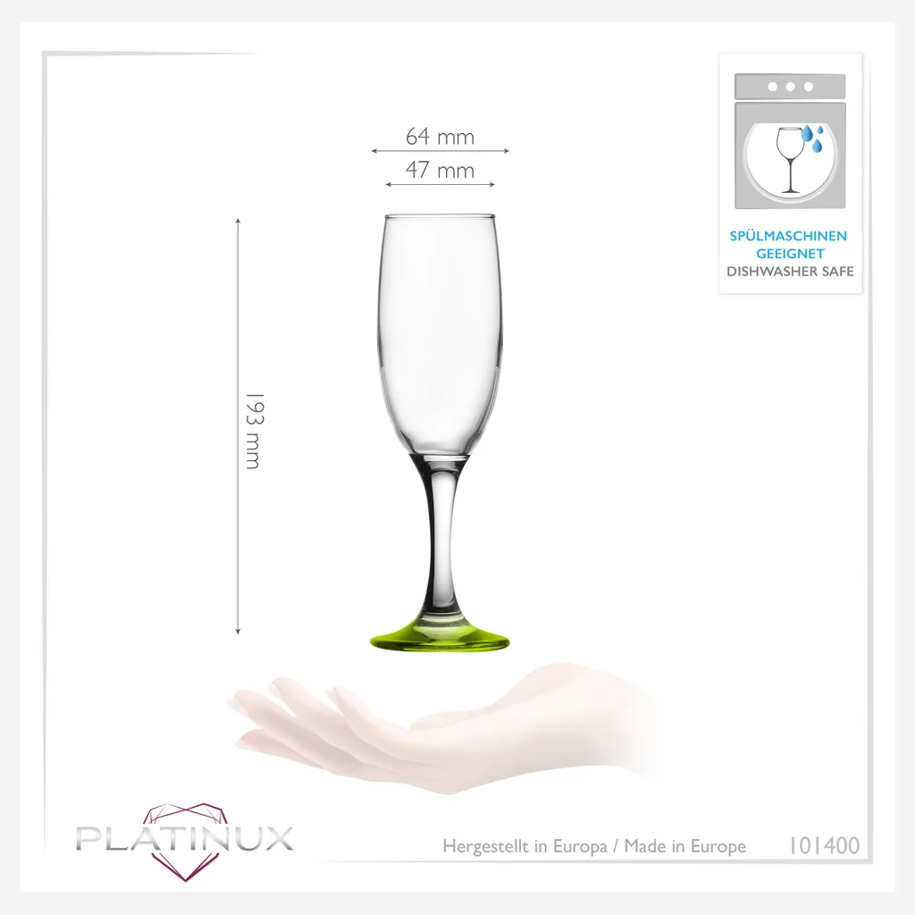Sektgläser Bunt Aus Glas 150ml (max.190ml) Set 6-Teilig Champagnergläser Prosecco Gläser 4 Sektgläser Bunt Aus Glas 150ml (max.190ml) Set 6-Teilig Champagnergläser Prosecco Gläser – Bild 4