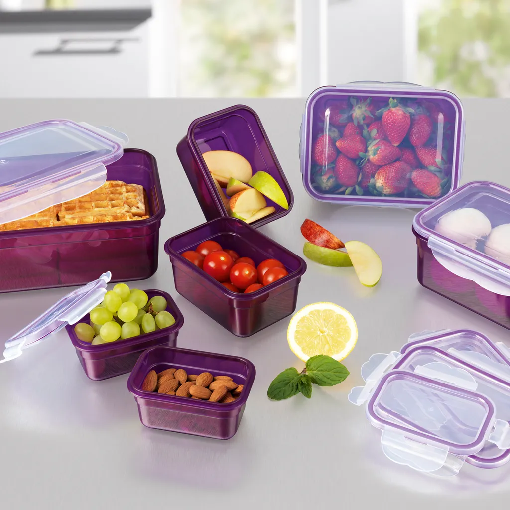 GOURMETmaxx Frischhaltedosen Klick-it 28-tlg. In Lila Frischhaltedosen Set Klick-It Gefrierdosen Lunchbox Brotdose 14 Stück Lila 5 GOURMETmaxx Frischhaltedosen Klick-it 28-tlg. In Lila Frischhaltedosen Set Klick-It Gefrierdosen Lunchbox Brotdose 14 Stück Lila – Bild 5