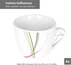 Van Well 18tlg. Kaffeeservice "Fashion" -Qualitätsladen Für Geschirr 70dc860fcac5ab0ce64cfe536506a8eb