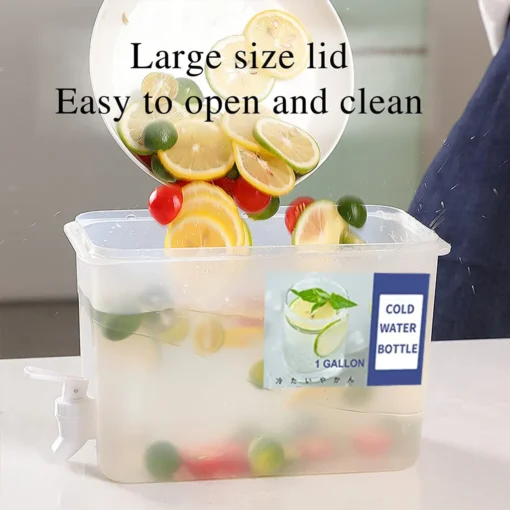 Getränkespender Aus Kunststoff, Getränkespender Mit Zapfen, 3.5L/ 5L L Eissaft, Limonadenspender Für Party, Täglicher Gebrauch, Milchspender Für Kühlschrank Gallone, Kleiner Wasserspender,3,5 L – Bild 4