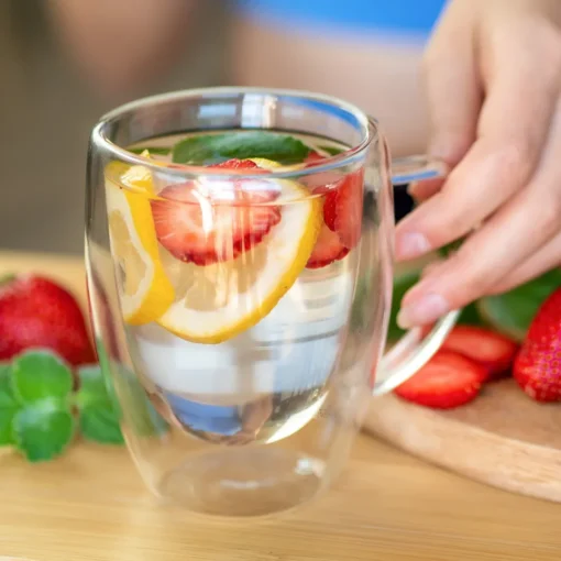 Wessper Doppelwandig Kaffeegläser Mit Henkel, 6 Stück X 350 Ml, Großes Hitzebeständiges Doppelwandglas, Thermogläser, Kaffeegläser Temperaturbeständig Mokkatassen, Teegläser, Latte Machiatto Gläser – Bild 5