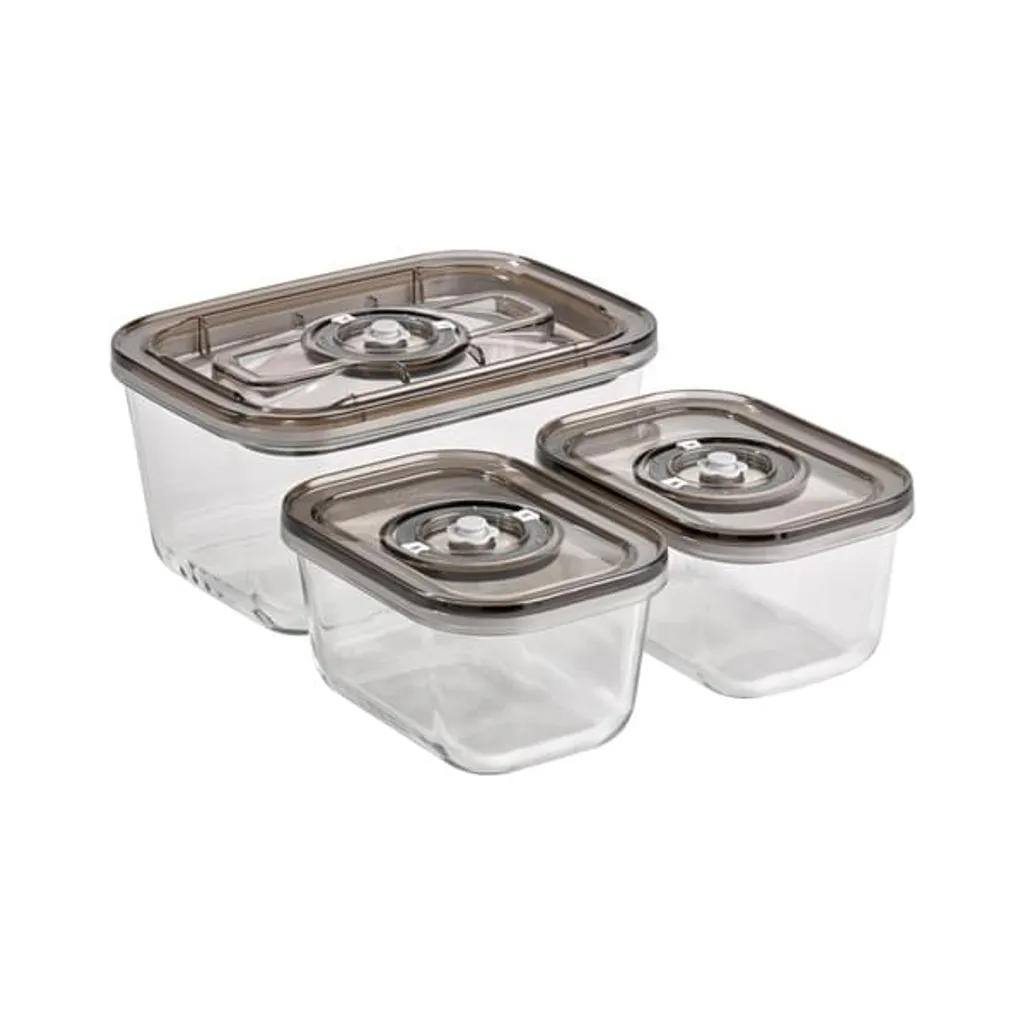 Caso Vakuum-Frischebehälter 3er Set - Für Platzsparende Aufbewahrung (1er Pack) 6 Caso Vakuum-Frischebehälter 3er Set - Für Platzsparende Aufbewahrung (1er Pack) – Bild 6