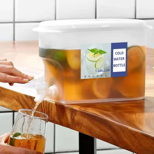 Getränkespender Aus Kunststoff, Getränkespender Mit Zapfen, 3.5L/ 5L L Eissaft, Limonadenspender Für Party, Täglicher Gebrauch, Milchspender Für Kühlschrank Gallone, Kleiner Wasserspender,3,5 L – Bild 2
