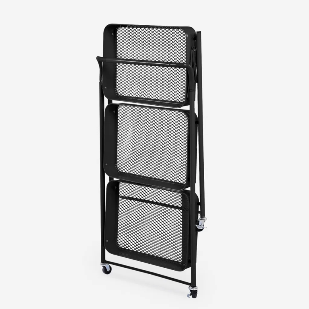 Klappbarer Küchenwagen 3 Etagen Griff Räder Pikas PlusFarbe: Schwarz, Höhe (cm): 89, Breite (cm): 46, Tiefe (cm): 29,5, Zusammensetzung: POWDER COATED IRON, Modelle: PIKAS PLUS, Länge (cm): 29 5 Klappbarer Küchenwagen 3 Etagen Griff Räder Pikas PlusFarbe: Schwarz, Höhe (cm): 89, Breite (cm): 46, Tiefe (cm): 29,5, Zusammensetzung: POWDER COATED IRON, Modelle: PIKAS PLUS, Länge (cm): 29 – Bild 5