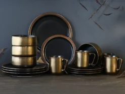 CreaTable 23592 Kombiservice Modern Industrial Für 4 Personen, Steinzeug, Schwarz/gold (1 Set, 16-teilig) 19 CreaTable 23592 Kombiservice Modern Industrial Für 4 Personen, Steinzeug, Schwarz/gold (1 Set, 16-teilig) -Qualitätsladen Für Geschirr 742a70b5bc4836c520072517d8454965