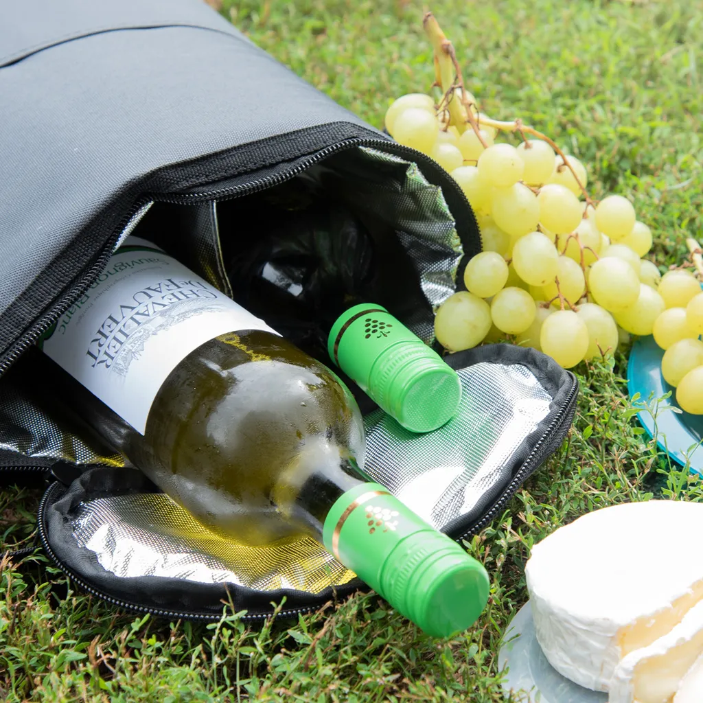 Navaris Kühltasche Für 2x Weinflasche - Kühler Tasche Für 2 Flaschen Wein Prosecco Oder 4 Bierdosen - Flaschentasche Mit Tragegurt In Grau 2 Navaris Kühltasche Für 2x Weinflasche - Kühler Tasche Für 2 Flaschen Wein Prosecco Oder 4 Bierdosen - Flaschentasche Mit Tragegurt In Grau – Bild 2