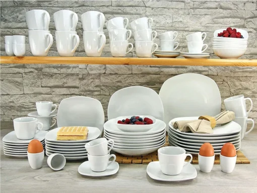 CreaTable 13915 Kombiservice Square Für 4 Personen, Porzellan, Weiß (1 Set, 16-teilig) – Bild 8