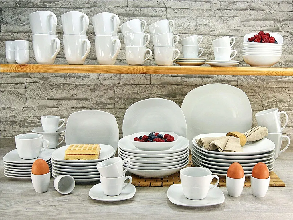 CreaTable 13915 Kombiservice Square Für 4 Personen, Porzellan, Weiß (1 Set, 16-teilig) 8 CreaTable 13915 Kombiservice Square Für 4 Personen, Porzellan, Weiß (1 Set, 16-teilig) – Bild 8