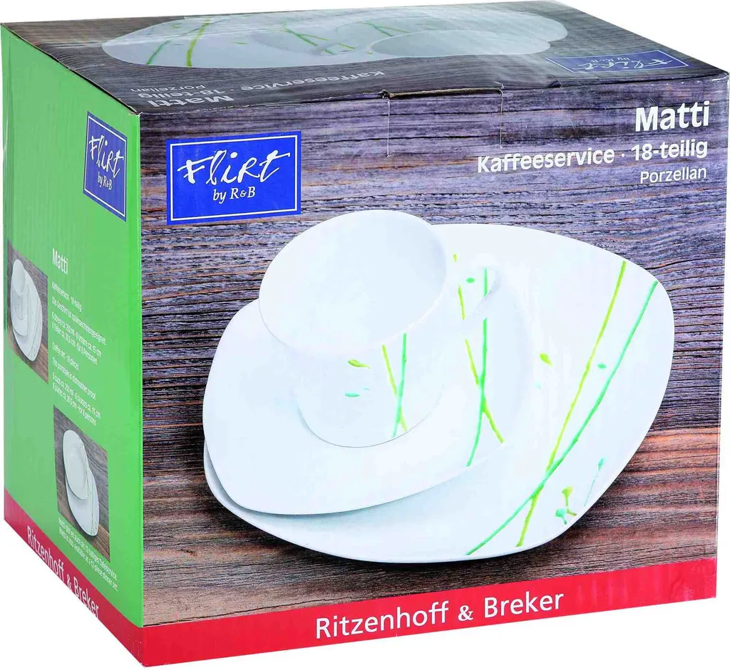 Ritzenhoff & Breker Kaffeeservice Geschirr Matti Porzellan Weiß 18-teilig 2 Ritzenhoff & Breker Kaffeeservice Geschirr Matti Porzellan Weiß 18-teilig – Bild 2