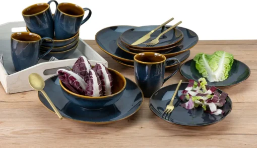 CreaTable 22861 Kombiservice Mallorca Für 4 Personen, Steinzeug, Mehrfarbig (1 Set, 16-teilig) – Bild 6