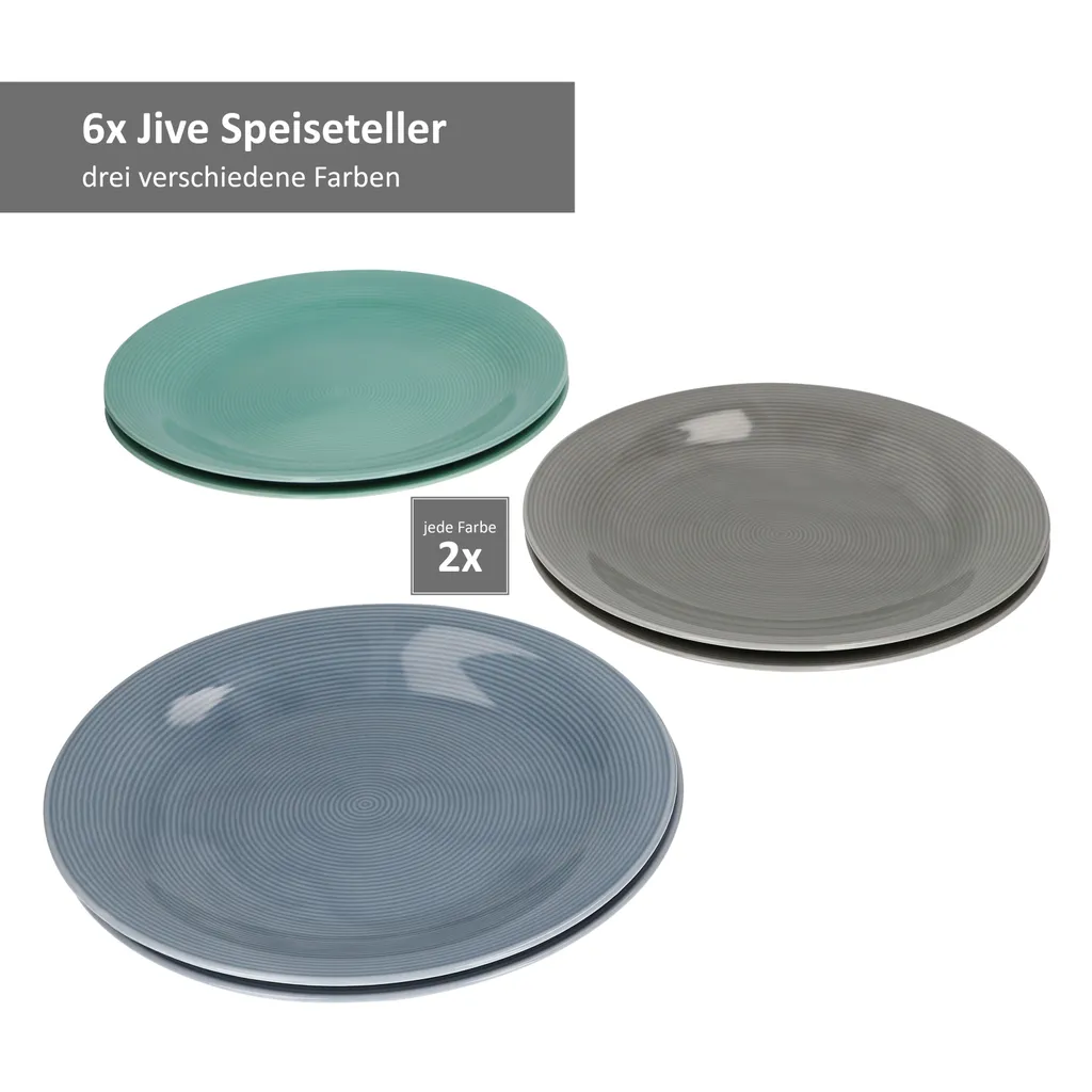 24tlg Geschirrset Jive 6Pers Kaffeebecher Suppenteller Kuchenteller Speiseteller Porzellan Bunt 7 24tlg Geschirrset Jive 6Pers Kaffeebecher Suppenteller Kuchenteller Speiseteller Porzellan Bunt – Bild 7