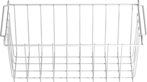 Aufbewahrungskorb 48cmx18cmx18cm, Einlegekorb, Gefrierschrank Organizer, Drahtkorb Aus Eisen Mit PE-Beschichtung, Weiß – Bild 3