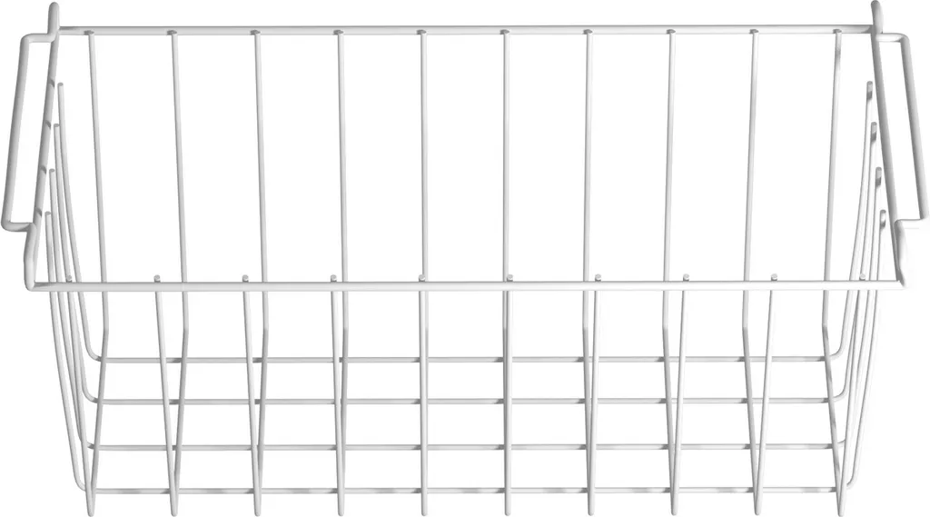 Aufbewahrungskorb 48cmx18cmx18cm, Einlegekorb, Gefrierschrank Organizer, Drahtkorb Aus Eisen Mit PE-Beschichtung, Weiß 3 Aufbewahrungskorb 48cmx18cmx18cm, Einlegekorb, Gefrierschrank Organizer, Drahtkorb Aus Eisen Mit PE-Beschichtung, Weiß – Bild 3